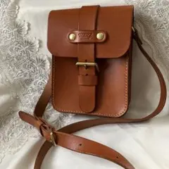 HERZレザー スマホショルダーバッグ ブラウン ヘルツ スマホショルダー ショルダーバッグ 斜め掛け レディース