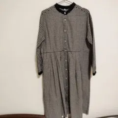 【しまむら】チェック柄 長袖シャツワンピース　Lサイズ