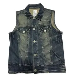 00s damage denim vest Y2K ギャル男 平成初期 お兄系