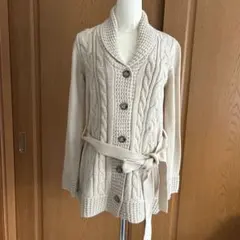 Grove ベージュ ケーブルニット カーディガン