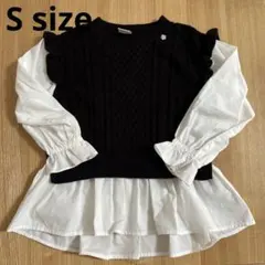 期間限定処分価格・ゲリラ・未使用・アナスイミニ　ニットベストドッキングブラウス