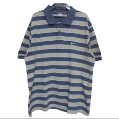 Vintage Nike 青白ストライプ ポロシャツ L - メルカリ