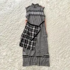 24SS/新品】シーニューヨーク ギンガムチェック ワンピース XXS 黒 