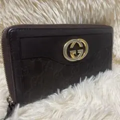 【美品✨】グッチ 長財布 インターロッキング GG スーキー ヴィンテージ 革