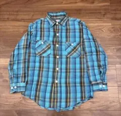 60s BIGMAC ビンテージ ヘビーネルシャツ　神配色　ターコイズ