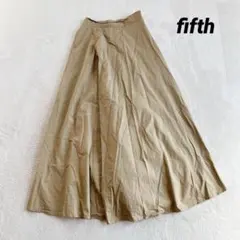 【フィフス】ロングフレアスカート Aライン マキシ丈 ベージュ きれいめ