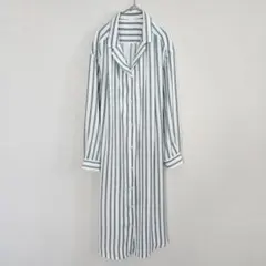 【セール中】GU ストライプシャツワンピース S 長袖 白 きれいめ カジュアル