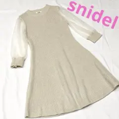 snidel ニットワンピース　袖シースルー