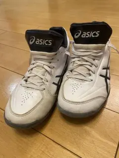 アシックス　野球ポイントスパイクシューズ　白×紺　22.5㎝