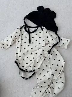 ミッキー風 ベビーロンパース3点セット