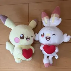 ポケピース 포켓몬 ぬいぐるみ 피카츄 とヒバニーの2個セット