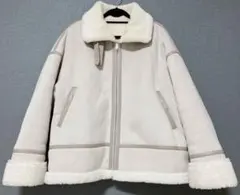 B:MING by BEAMS フェイクムートンブルゾン ボア グレー 訳あり