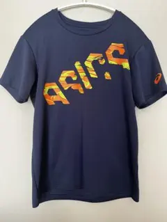 ASICS ネイビー ロゴシャツ