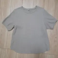 UNIQLO ユニクロ ワッフルTシャツ ベージュ　Lサイズのサムネイル