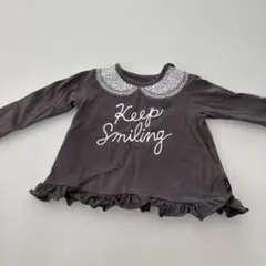 グレーのTシャツ Keep Smiling 80