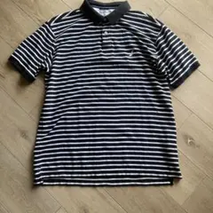 NAUTICA ノーティカ ストライプ ポロシャツ 黒 白 ボーダー 半袖