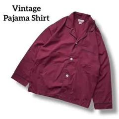 ユーロ古着　Manhattan　ヴィンテージパジャマシャツ　パイピング　ボルドー