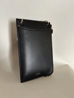 23区　本革モバイルポーチ（ショルダーバッグ）黒　未使用　定価14960円