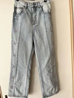 Alley ハート刺繍デニムパンツ