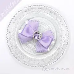 118 ペンライトリボン キンブレリボン⋈バイオレット×ホワイト×レース 薄紫