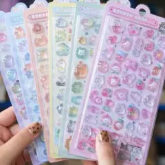 新品未使用✨ボンボンドロップシール ぷくぷくシール 3Dシール 6枚セット