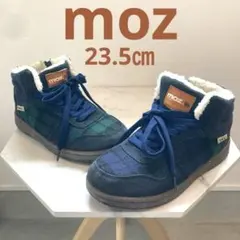 スウェーデン❤️moz ネイビー/グリーンチェック ハイカットスニーカー 23.5