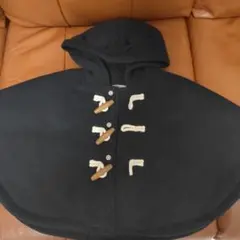 ミキハウス　ネイビー　ポンチョ フード付き　70-90