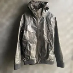 ANDA レザーパーカー 44 ブラック アンドエー