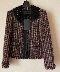 【新品未使用品】ZARAザラ　ノーカラーツイードジャケットタグ付きS