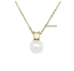 パール ネックレス ゴールド 1粒 サージカルステンレス 新品 オシャレ