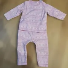 フリースパジャマ 上下セット ピンク 雪の結晶　１００cm