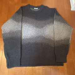 GU グレーグラデーション オーバーサイズニット M
