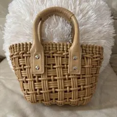 ❤︎未使用❤︎ レザー編み込みミニショルダーPVCかごバッグ