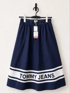 TOMMY JEANS トミージーンズナイロン ロゴスカートミディアム丈　S