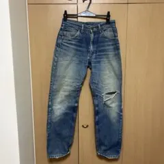 激レア‼️Lee ビンテージストレートデニム ブルー 膝に穴あり