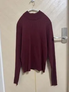 moment+ 12G ボトルネックカラーリブニットプルオーバー