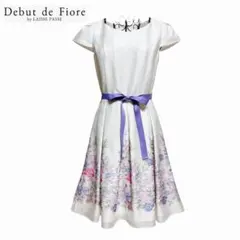 Debut de Fioreデビュードフィオレ　半袖ワンピース　花柄　リボン　Ｓのサムネイル