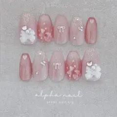 えむ様専用 ピンク ハートホロネイルチップ