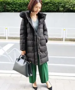 イエナ IENAロングダウコート38ブラック黒ドライクリーニング済み