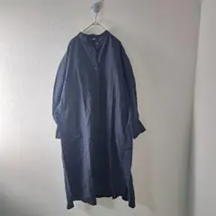 も*❤様 Q41　コットンギャザーロングシャツワンピース　M
