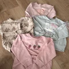 キッズ トレーナー スウェット　厚手　保育所着　100cm 4枚セット
