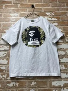 稀少XL】アベイシングエイプ ビッグロゴ Tシャツ 白 カモ 迷彩 美品 