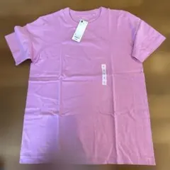 GU 新品未使用タグ付き コットンクルーネックTシャツ Sサイズ ピンク