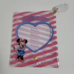 【未使用】ミニーマウス　シークレットポーチ クリア カラビナ付き