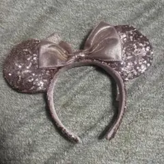 ミニー　スパンコール　カチューシャ　ピンクゴールド