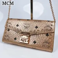 【カリメロ‼️】【美品】MCM スタッズ 長財布 ラウンドファスナー MCM 長財布 ゴールドスタッズ 小物