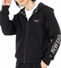 NEW ERA ブラック ジップアップパーカー