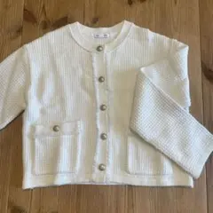 GU ホワイトカーディガン ボタン付き ポケット付き
