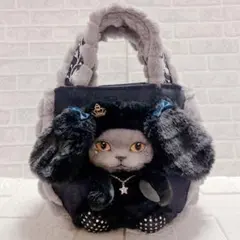 コヤンイサムチョン デニム × ファー トートバッグ 猫