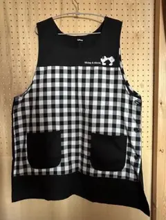 保育士　幼稚園　実習用 ミッキー&ミニー チェック柄エプロン